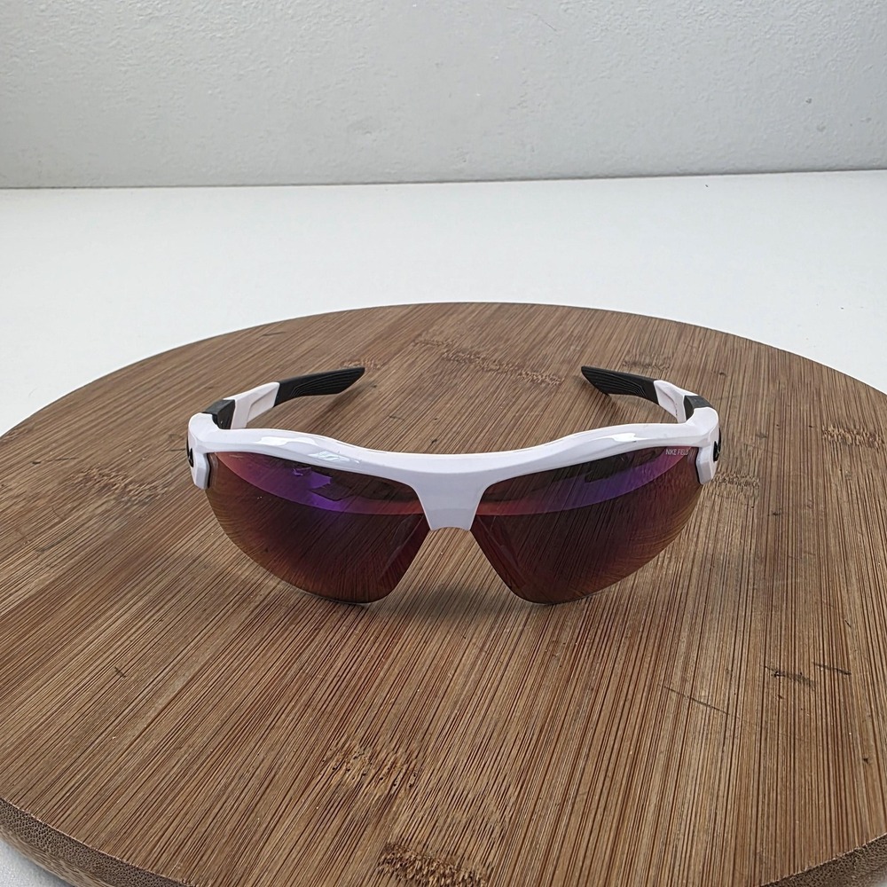Nike Show X3 Sunglasses Mens 72-09-130 White Purple Mirrored Shield DN9252